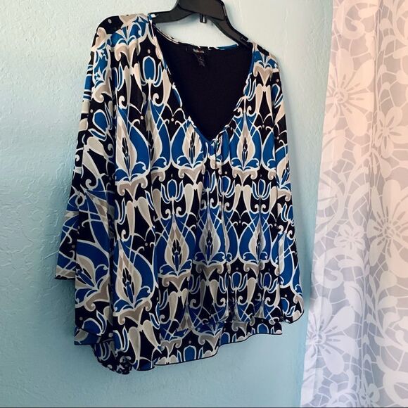 Style & Co Boho Print Top Size Large - Picture 7 of 11